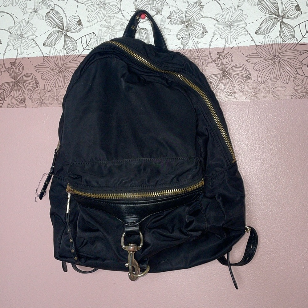 Rebecca Minkoff Black Backpack with Gold Hardware